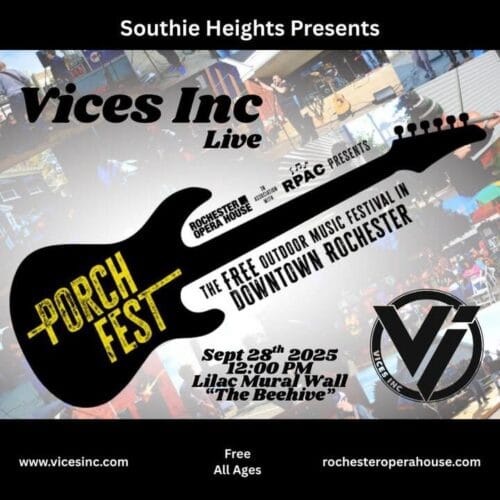Vices Inc is playing in Rochester, NH Porchfest on 9/28/2025 at 12:00pm